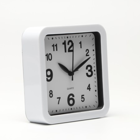 Clock - desktop an alarm clock, with a suspension, a discrete move, d -12.5 cm, 15 x 15 cm, aa-1