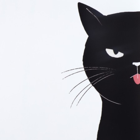 Rug for a bowl "Black Cat", 43x28cm-5