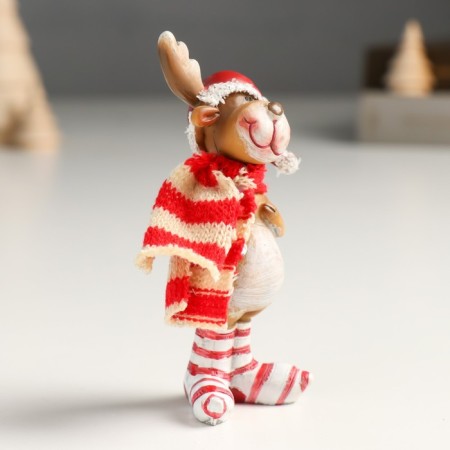 Polystone souvenir "Losyash in a red cap and striped leggings, with a bag" Mix 3x5x9.5 cm-2