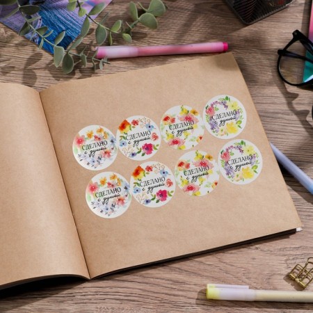 A set of business stickers “Made with a soul”, 40 pcs, 4 x 4 cm-1