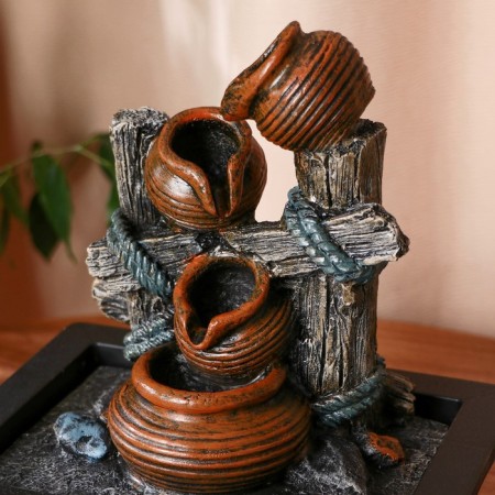 Fountain "Cup on the fence" 23x17.5x26 cm (with backlight)-1