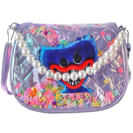 Children's bag on the valve, 6x12x16 cm, adjustable belt, purple mix-3
