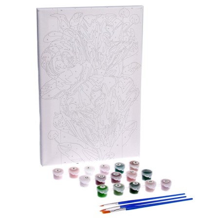 Picture on numbers on a canvas with a subframe "Flowers for the soul", 20x30 cm-1