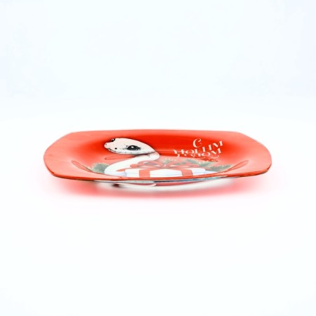 Plate flat New Year's expensive attention "Happy New Year!", 20 cm, glass-2
