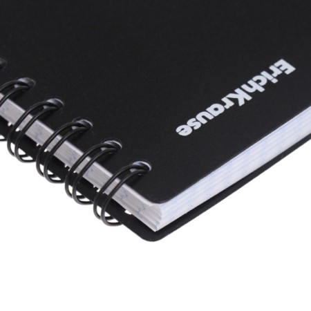 Notepad for spirals A6 80 sheets, cage, Erichkrause "Words" Plastic Cover Silkography, Blok Offset 100%, Black-1