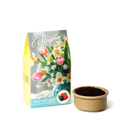 Gift tea "March 8: a bouquet of flowers", taste: forest berries, 20 g-2
