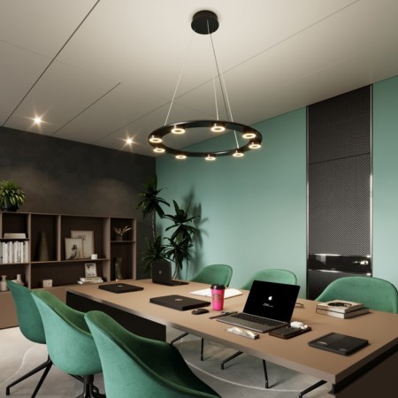 Lumber of the suspended Odeon Light. Turman, 75W, LED, 1590x800x800 mm, black color-4