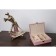Polystone souvenir "Baby with two tails" gold with pink 21x13.5x26 cm