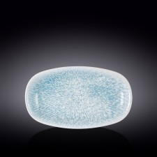 Wilmax England Coral Blue Super Ellipse dish, size 30.5x18 cm