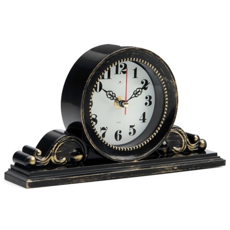 Table hours "Pitse", silent, 26 x 14 cm, d-9.5 cm, black body with gold-2