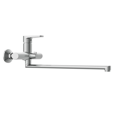 Cersanit Moduo bath mixer, with a long pour, single -leaf, chrome-1