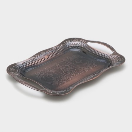 Stainless steel tray with handles “abundance”, 31 × 20 × 2.5 cm, bronze color