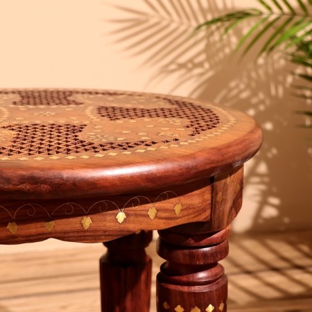 Coffee table 38x38x38 cm, tree shisham-4