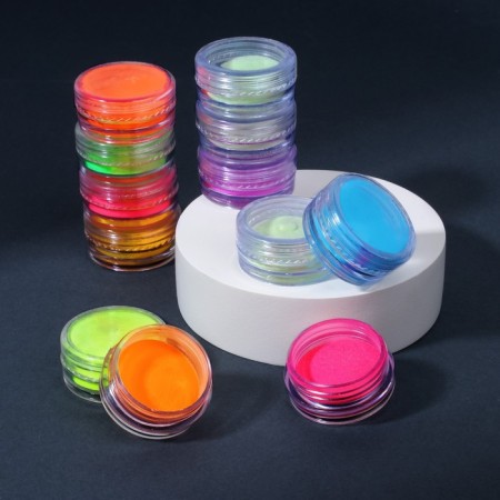 Nail pigment glowing in the dark, a set of 12 jars, 3 g, multi -colored-2