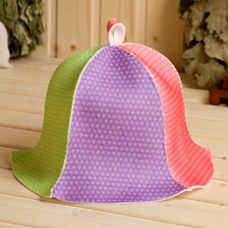 Hat for a bathhouse "Flower-seven-color", felt-1