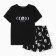 Female home set (T -shirt/shorts), black color, size 44