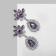 Earrings with rhinestones "Eden" drops, lilac-white color in silver