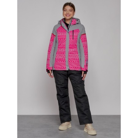 Ski jacket female winter, size 42, pink color-11
