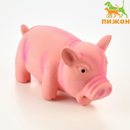 Grunting toy for dogs from latex "Piggy", 16 cm, pink