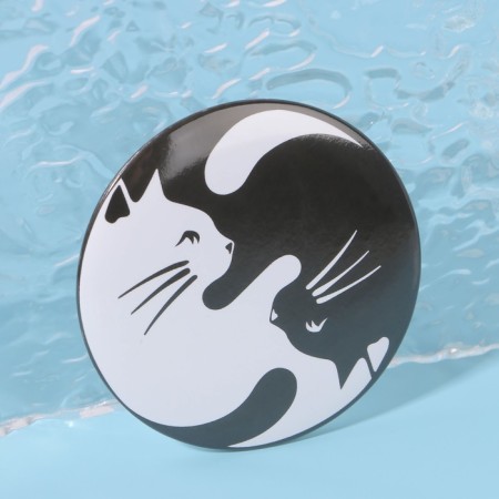 Mirror "cats", d = 7 cm, white/black color-3