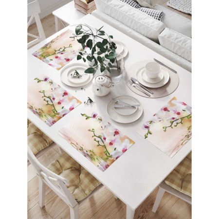 A set of napkins for setting the table "Tender orchid", rectangular, size 32x46 cm, 4 pcs