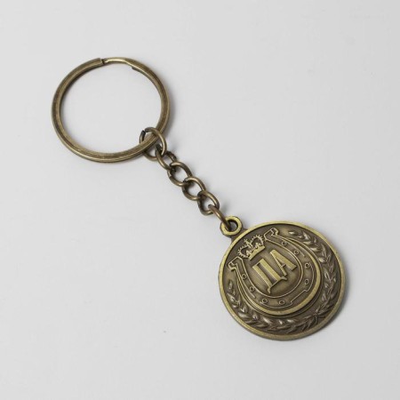 Key keychain, metal “yes-no” horseshoe, brass, 3 x 3.5 x 2.5 cm-3