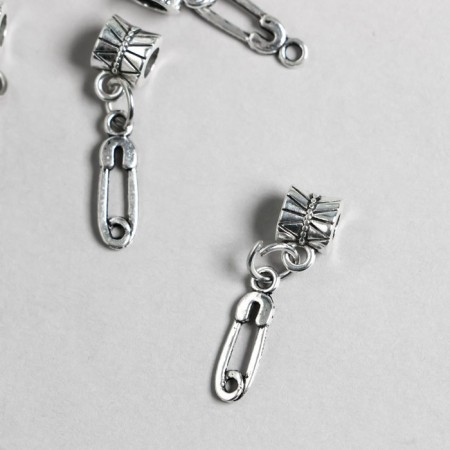 Bale with a pendant Metal for creativity "Bulavochka" silver 2.8 cm