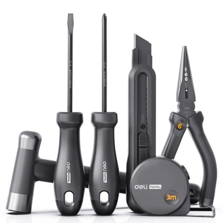 Deli manual tool "Home Series Black", CRV, 6 items