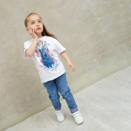 Children's T-shirt "Elsa", cold heart, height 98-104, white-2