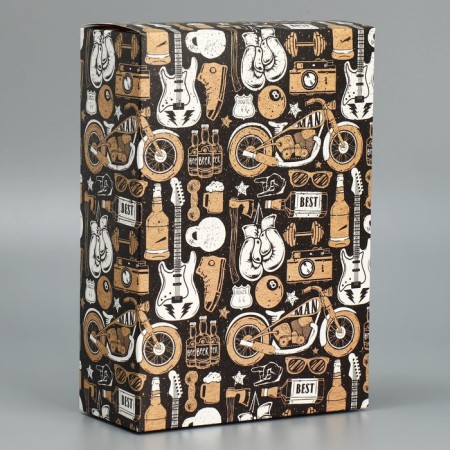 Gift folding box, packaging, “brutality”, 16 x 23 x 7.5 cm