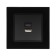 Socket with USB-A + usb-C connectors, 2.1 A, 5V, TOT GLOSSY GLASS, hidden, glass, black
