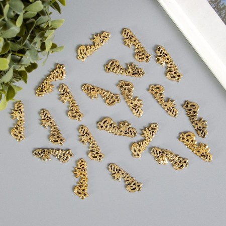 Connector for creativity plastic "Princess" gold with rhinestones 1.4x4.0.3 cm-2