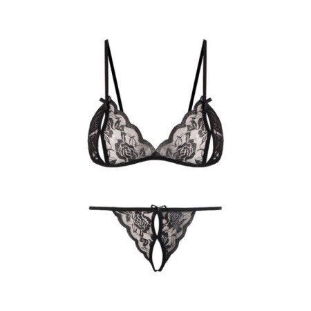Erotic set of lace linen, OS size, black-2