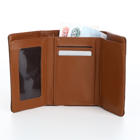 Women's wallet on magnets, brown color-5