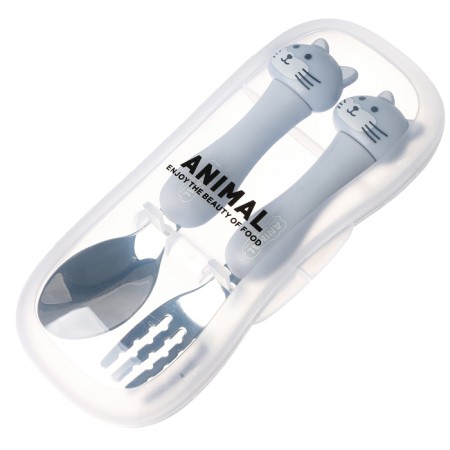 A set of children's cutlery in the Cossack "kittens", fork, spoon-9