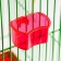 A bowl for birds with a mount to the rods 5x3.5 cm, red