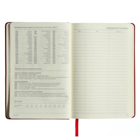 Diary of Leduced A5, 160 sheets MEGAPOLIS VELVET, solid cover, artificial leather, lies, on an elastic band, tinted block 70 g/m2, red-12