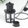Summary metal, glass 1 candle "flashlight" suspended black 25.5x10x12 cm