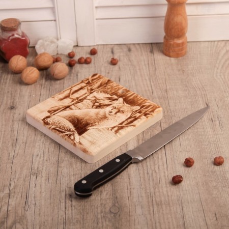 Board from the massif “Fox”, square, 18 × 18 cm-1