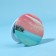 Folding mirror "beach", d = 7.5 cm, with an increase, pink/turquoise color