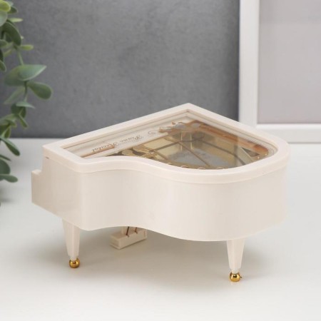 Musical Musical Casket "White Royal with Ballerina" 12x13.5x8.5 cm-3