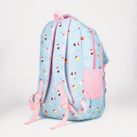 A backpack, a lightning department, 2 outer pockets, 2 side pockets, blue color-1