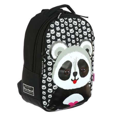 School backpack Bruno VisConti, 42 x 31 x 14 cm, ergonomic back, Panda-2