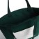 Hooper bag without fastening, from textiles, green/white color