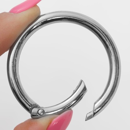 Karabin ring, d = 38/48 mm, thickness - 5 mm, 5 pcs, silver color-2