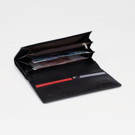 Women's wallet on magnets, black color-4