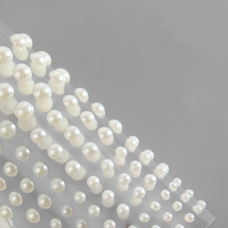 Pearls self -adhesive, d = 3/4/5/6 mm, 165 pcs on the sheet on the sheet, the color is white-1