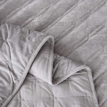 Kit: bedspread 160x220 cm, pillowcase 50x70 cm, light gray color-3