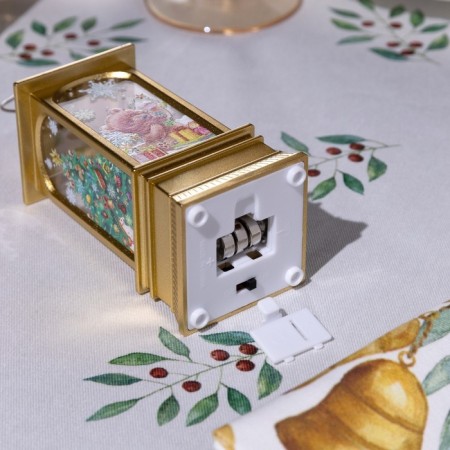 LED figure "Golden Lanter with a Teddy Bear" 5 × 12 × 5 cm, plastic, batteries AG13x3, glow warm white-2