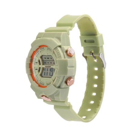 Watches electronic watches, silicone strap, green-3